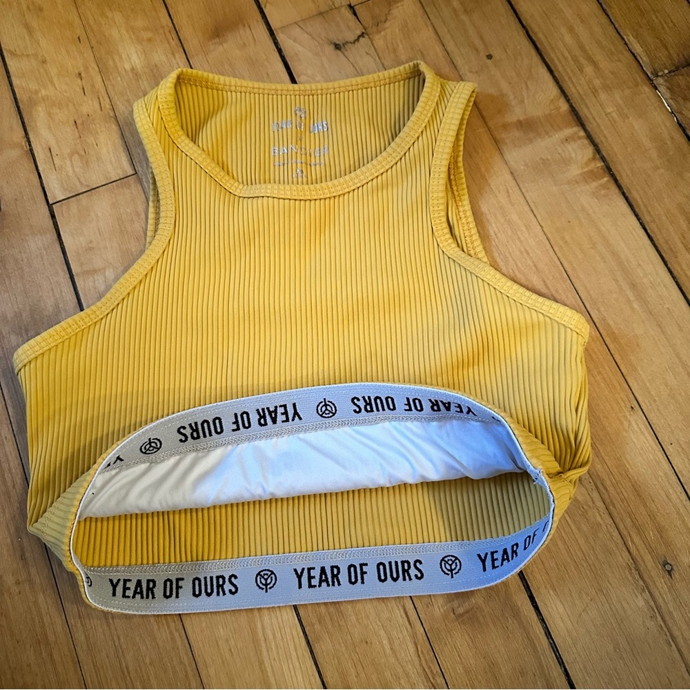 Bandier Year of Ours yellow bra/crop top